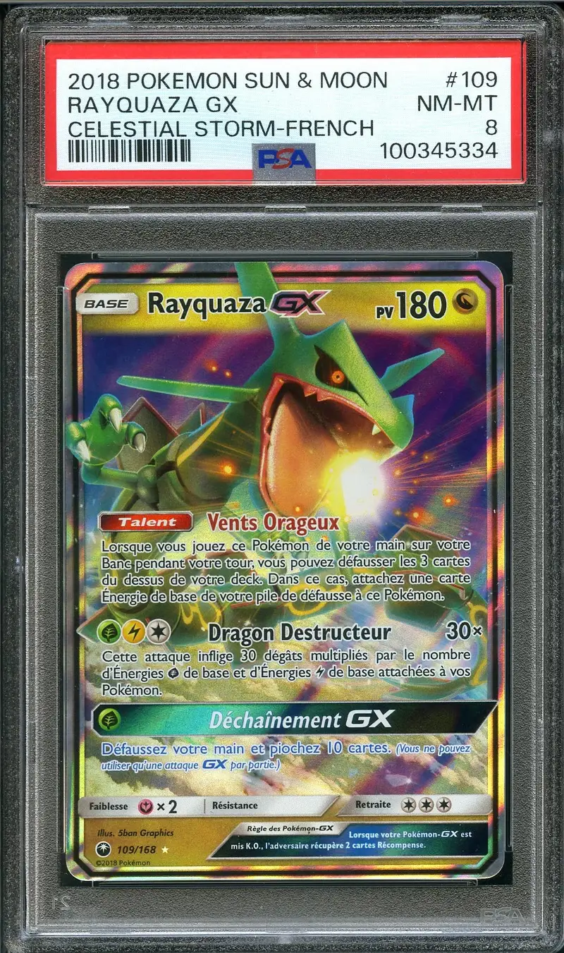 PSA 8 Rayquaza Gx
