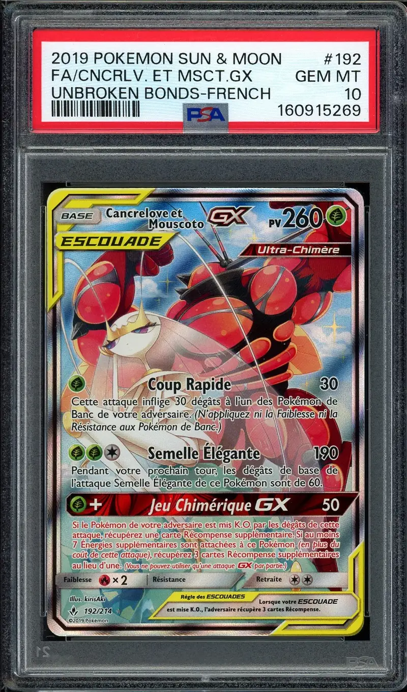 PSA 10 Cancrelove et Mouscoto Gx