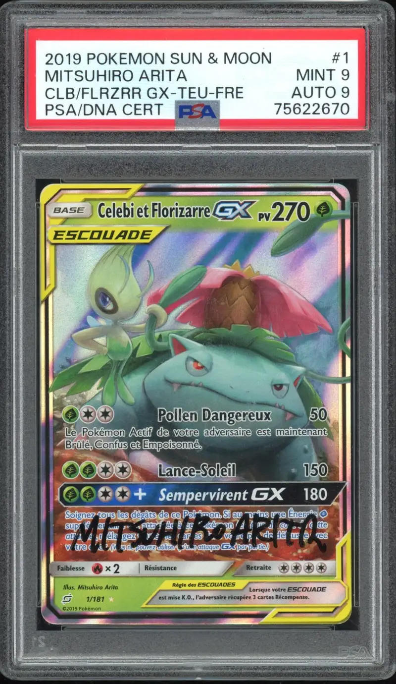 PSA 9 Celebi et Florizarre Gx