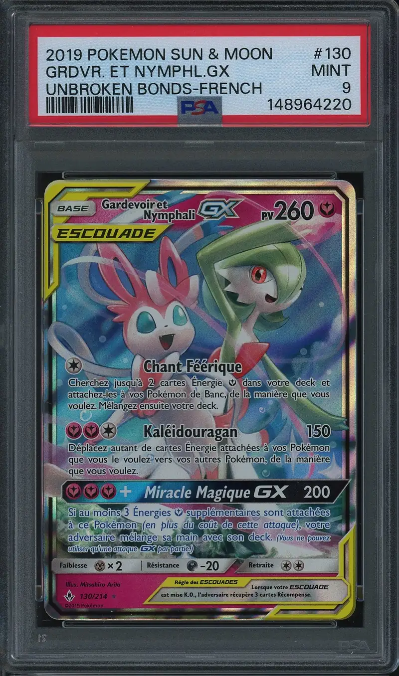 PSA 9 Gardevoir et Nymphali Gx