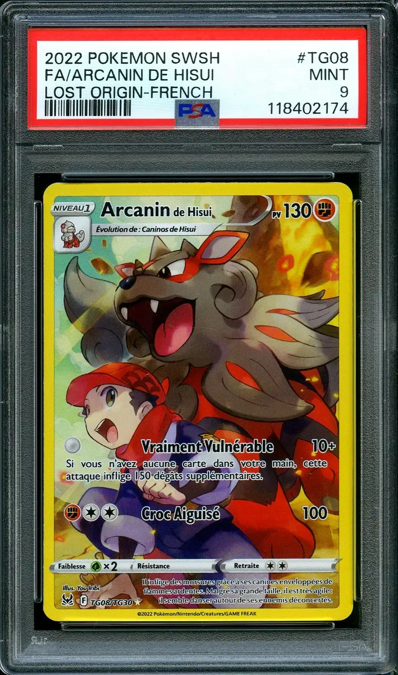 PSA 9 Arcanin de Hisui