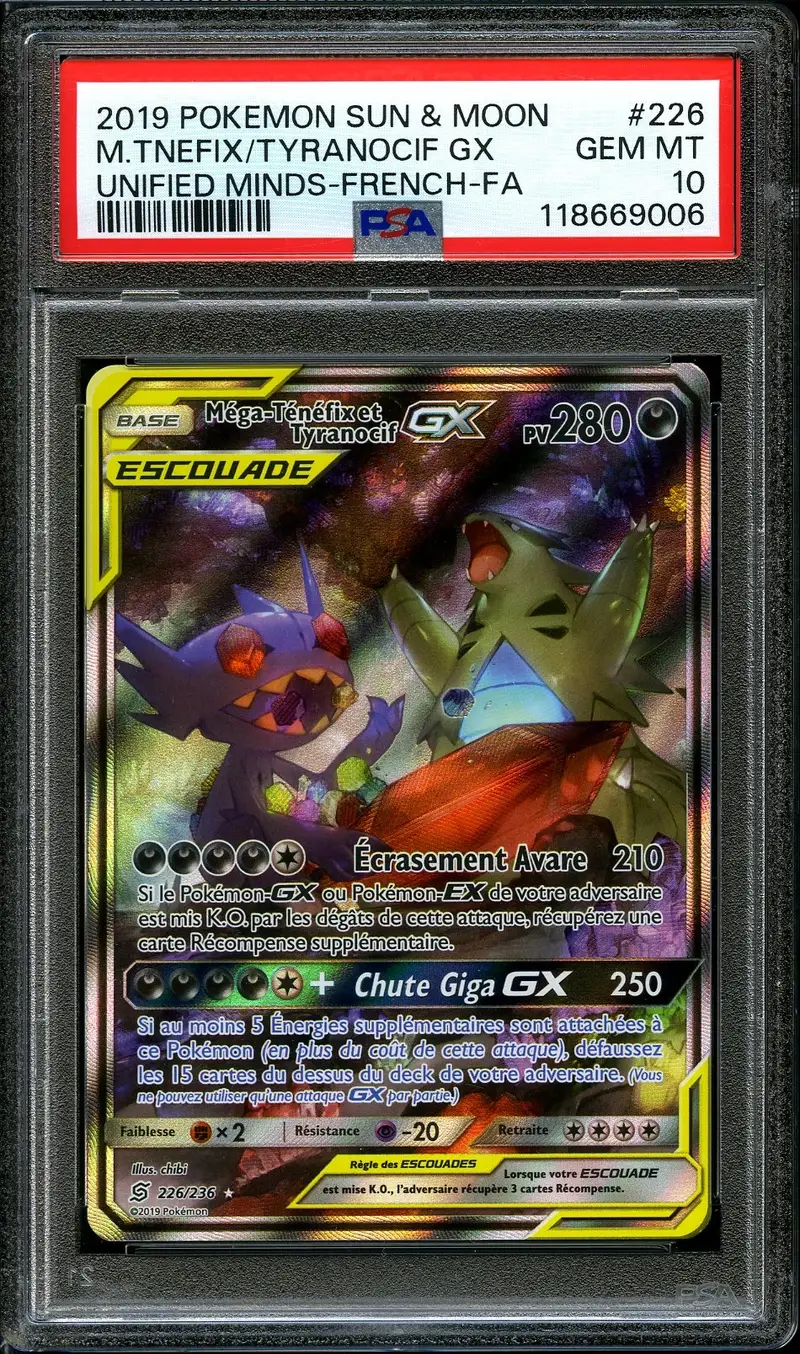 PSA 10 Méga-Ténéfix et Tyranocif Gx
