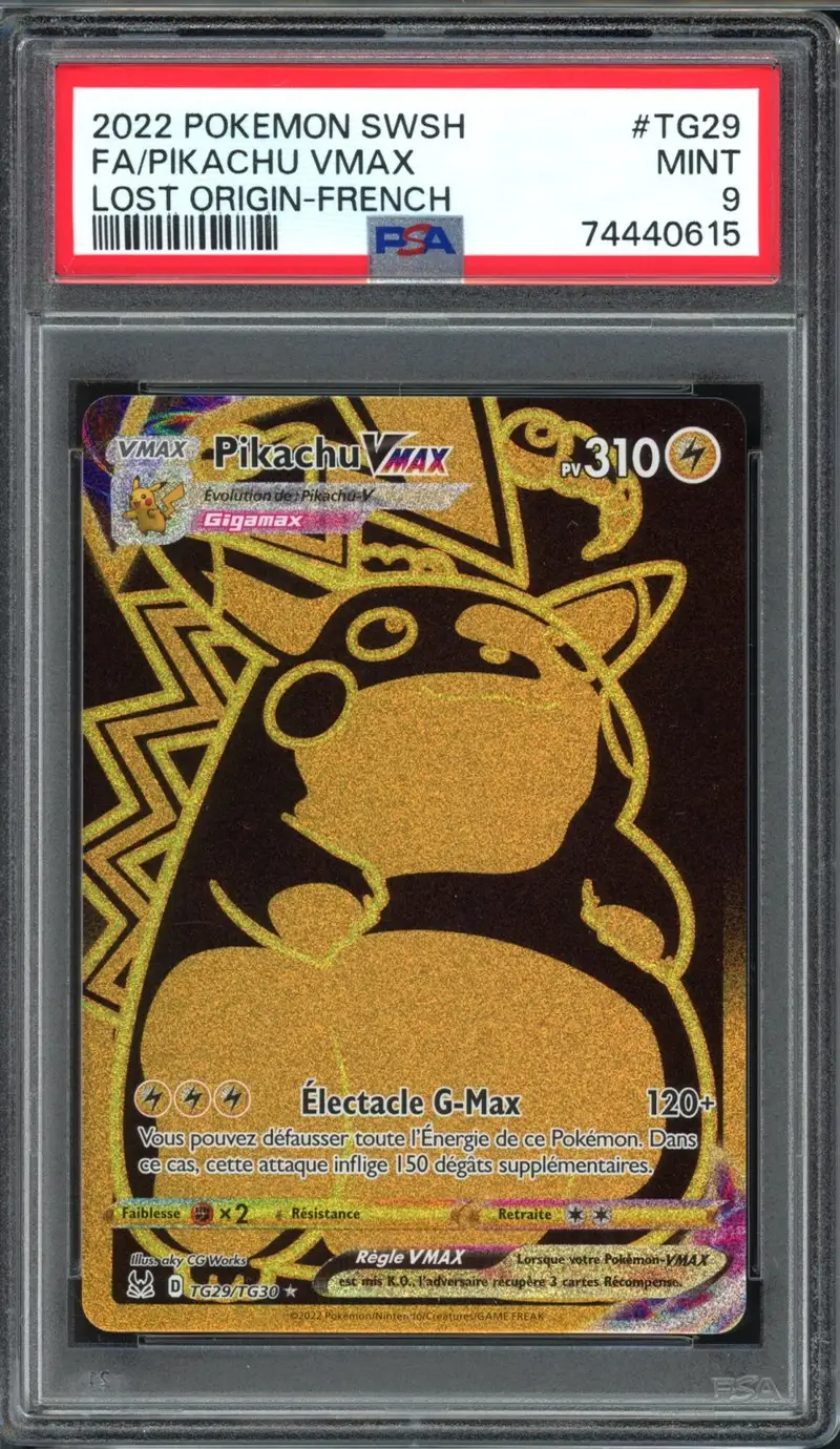 PSA 9 Pikachu VMax Gold