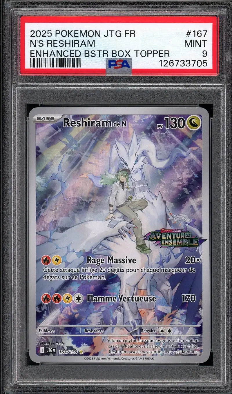 PSA 9 Reshiram de N Stamp