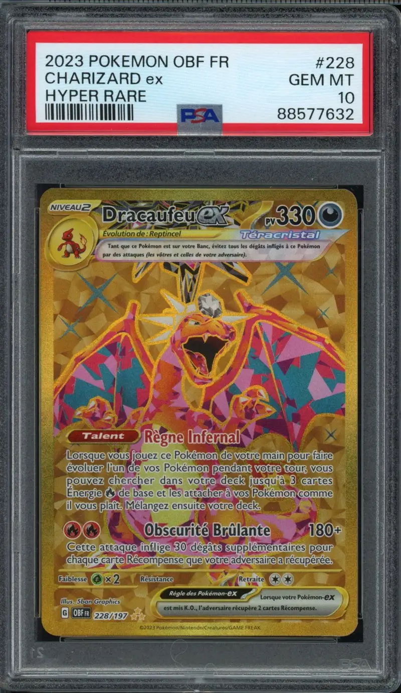 PSA 10 Dracaufeu Ex Gold