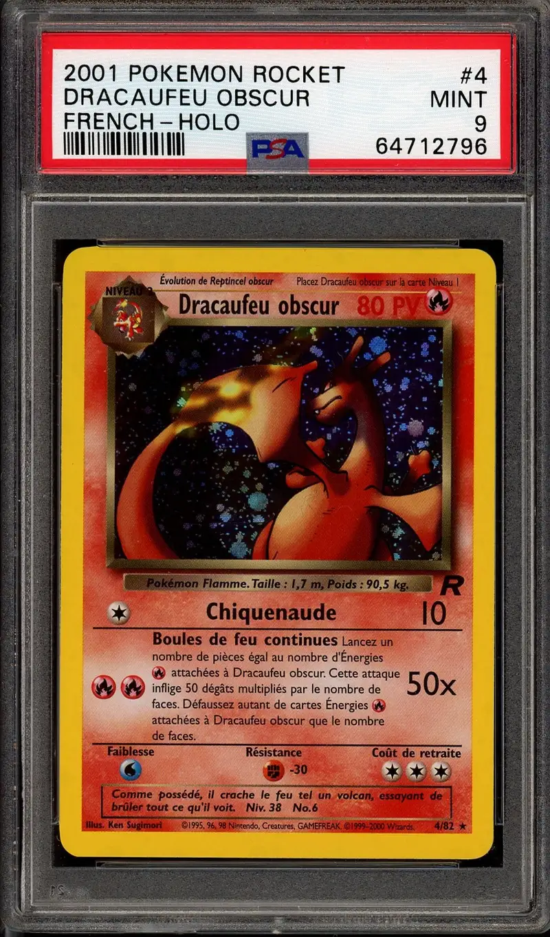 PSA 9 Dracaufeu Obscur Holo