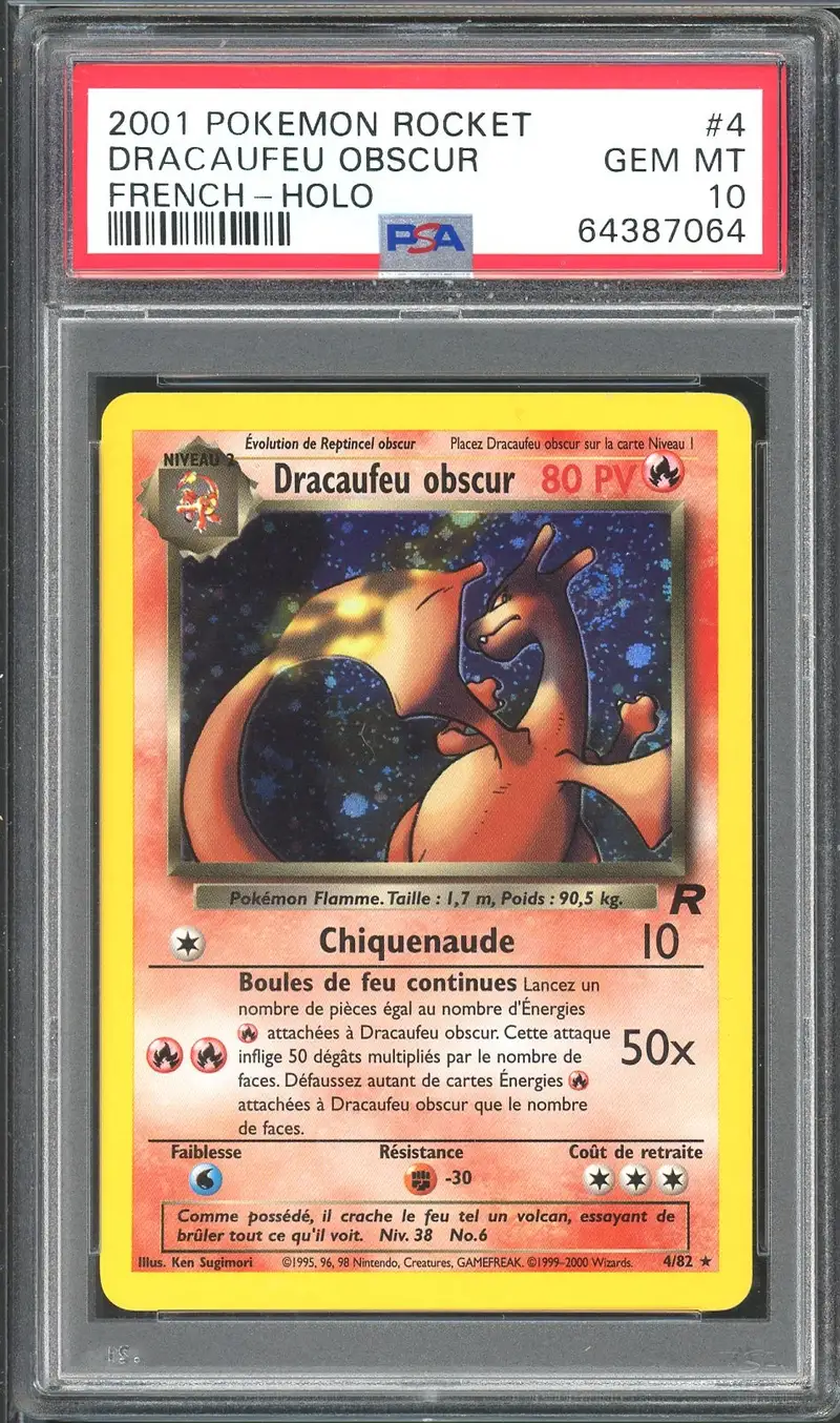 PSA 10 Dracaufeu Obscur Holo