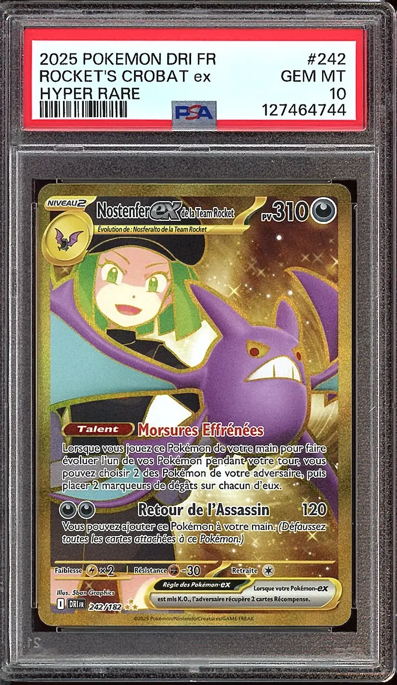 PSA 10 Nostenfer Ex de la Team Rocket Gold