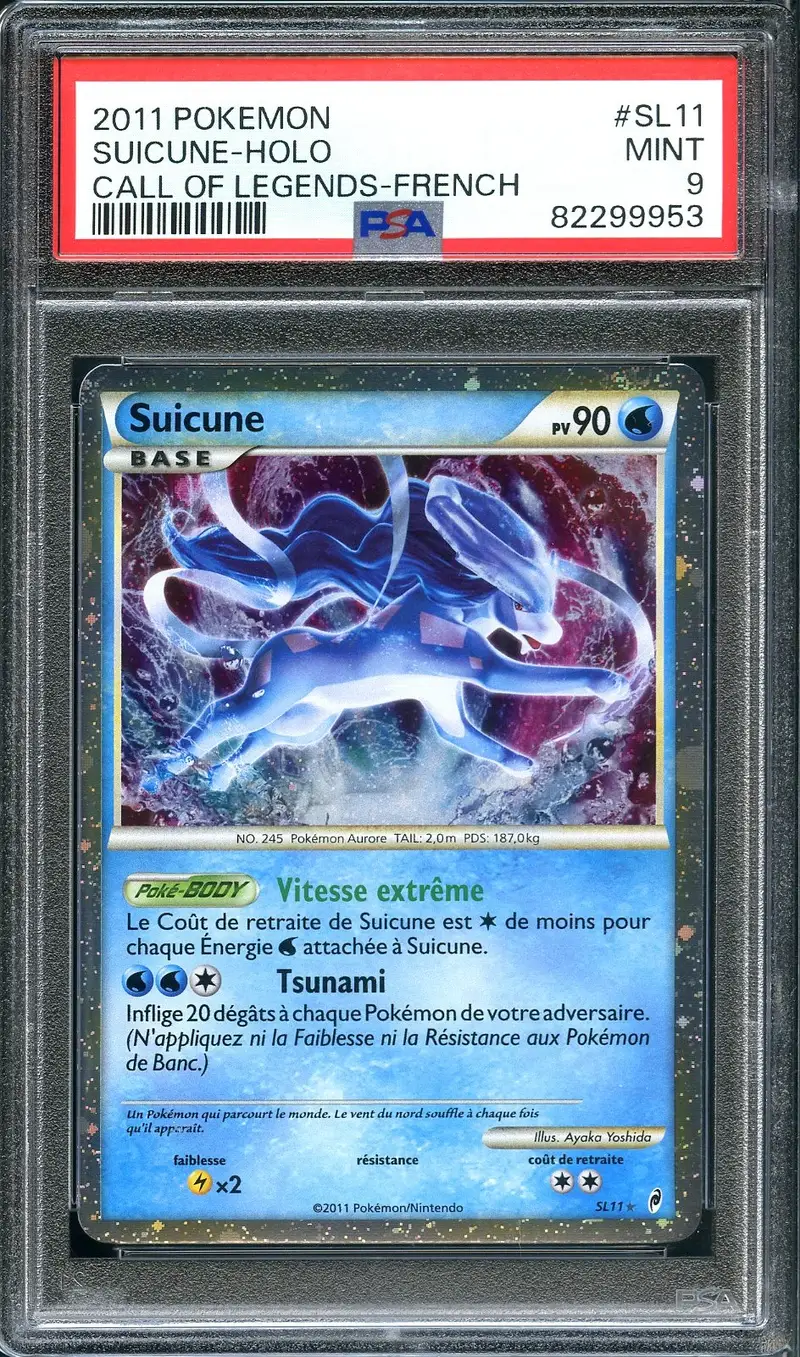 PSA 9 Suicune Holo