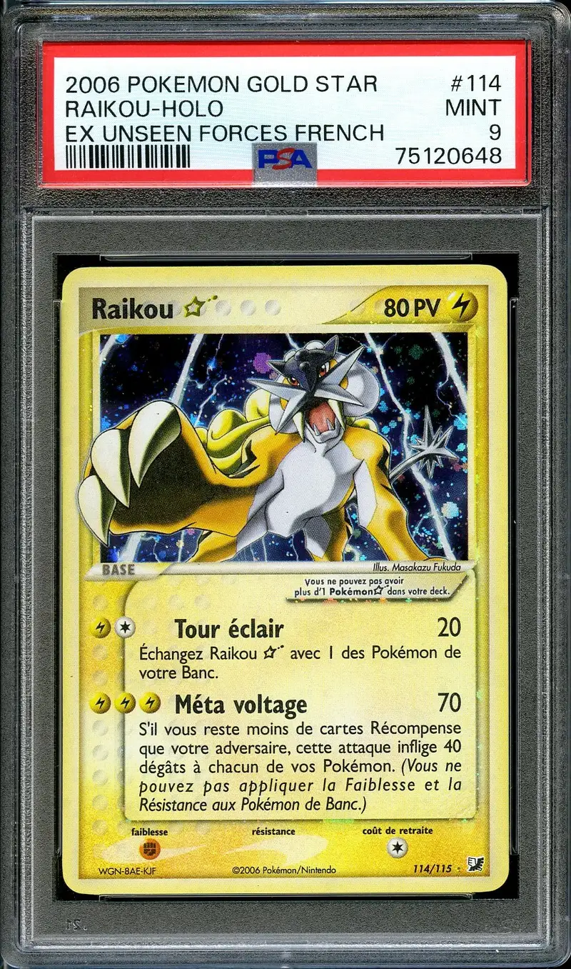 PSA 9 Raikou Gold Star