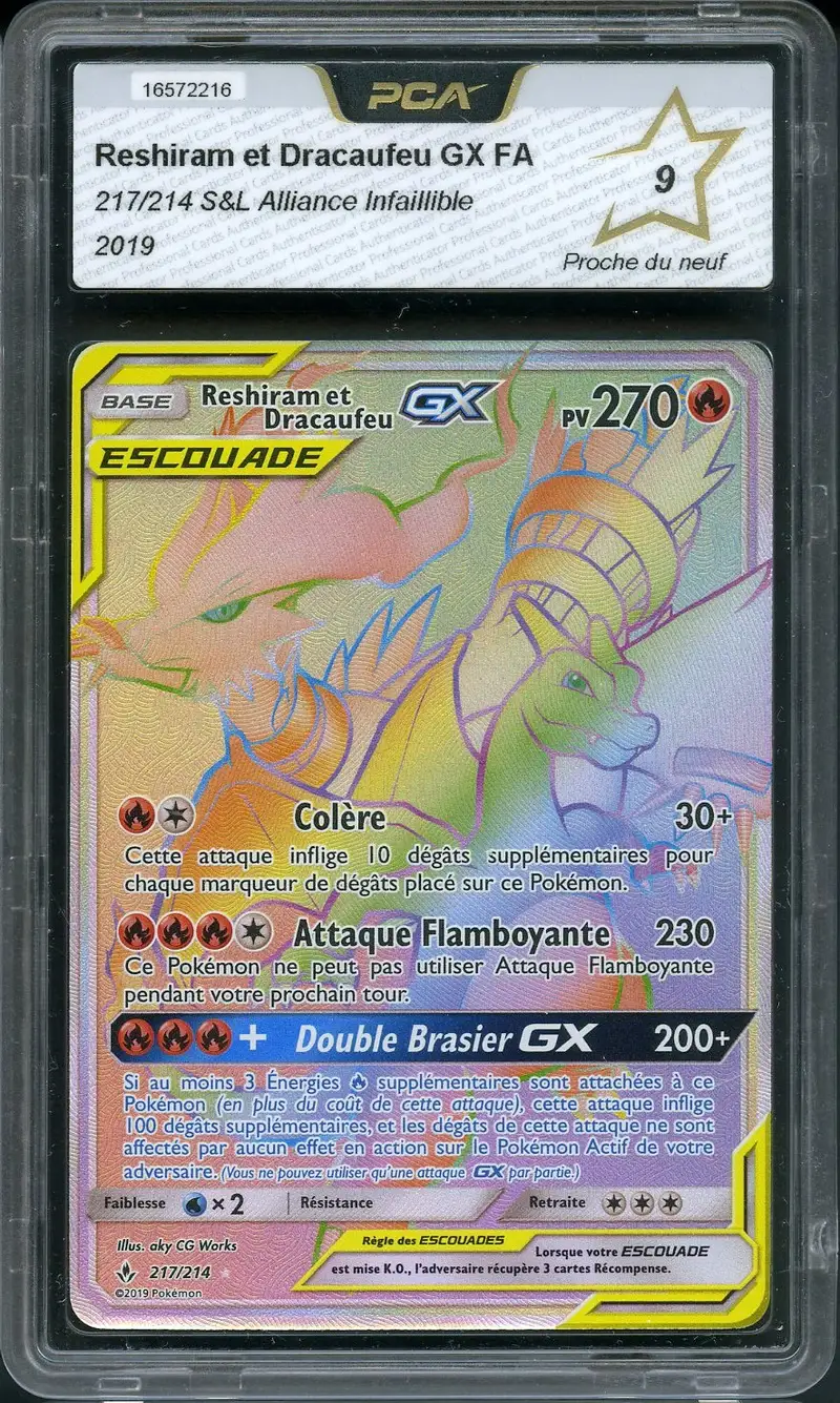 PCA 9 Reshiram et Dracaufeu Gx Rainbow