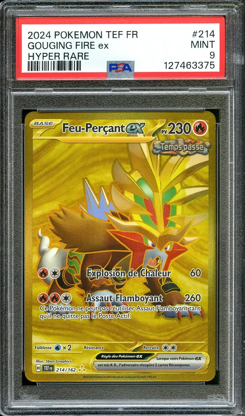 PSA 9 Feu-Perçant Ex Gold