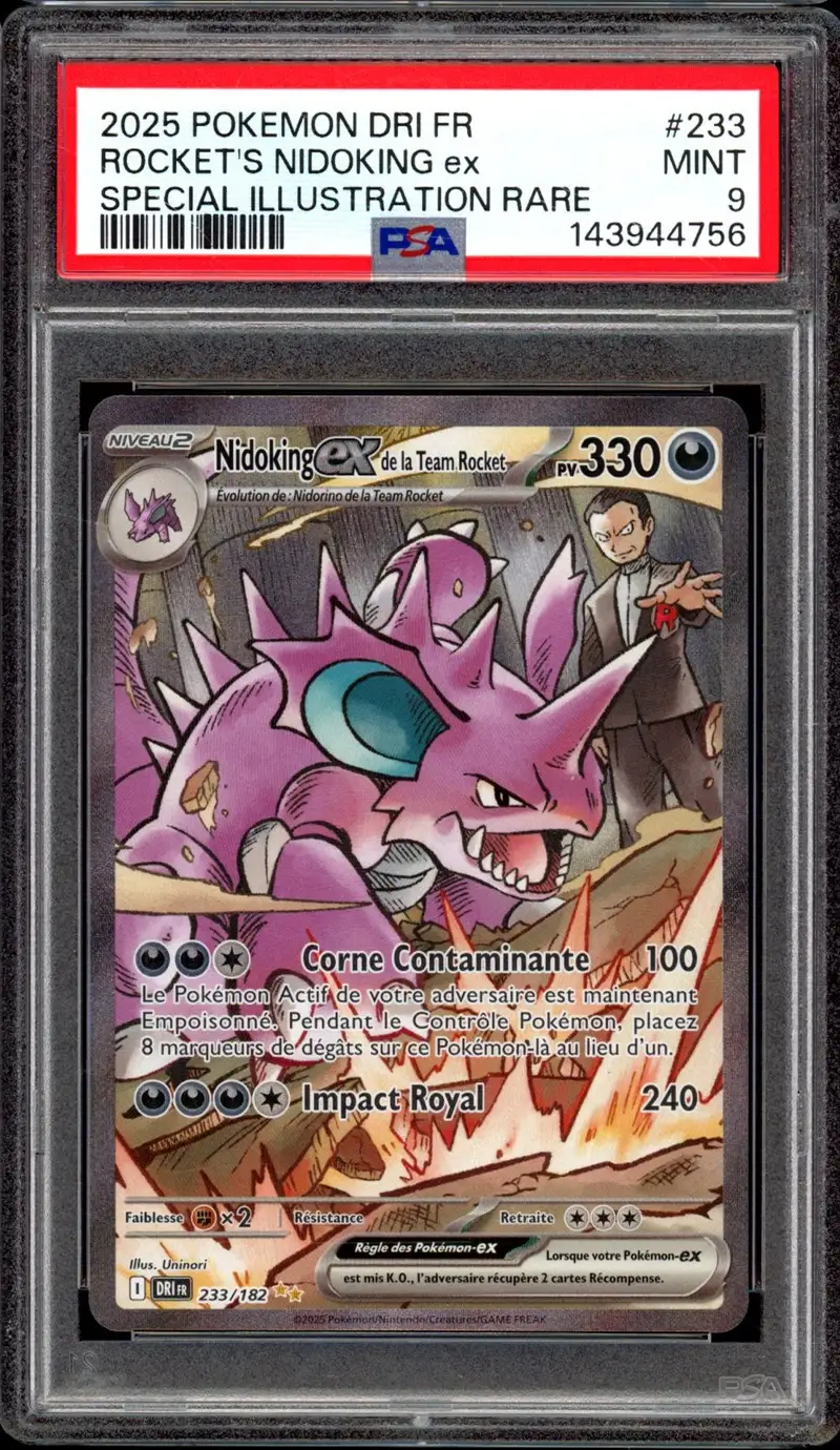PSA 9 Nidoking Ex de la Team Rocket