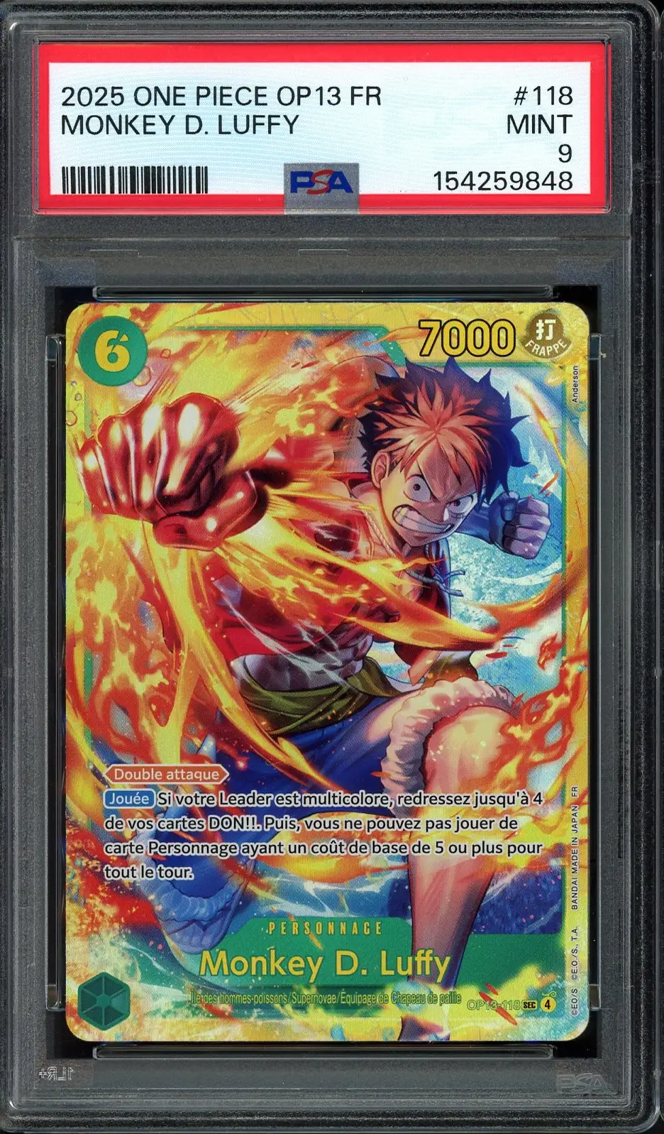 PSA 9 Monkey D. Luffy
