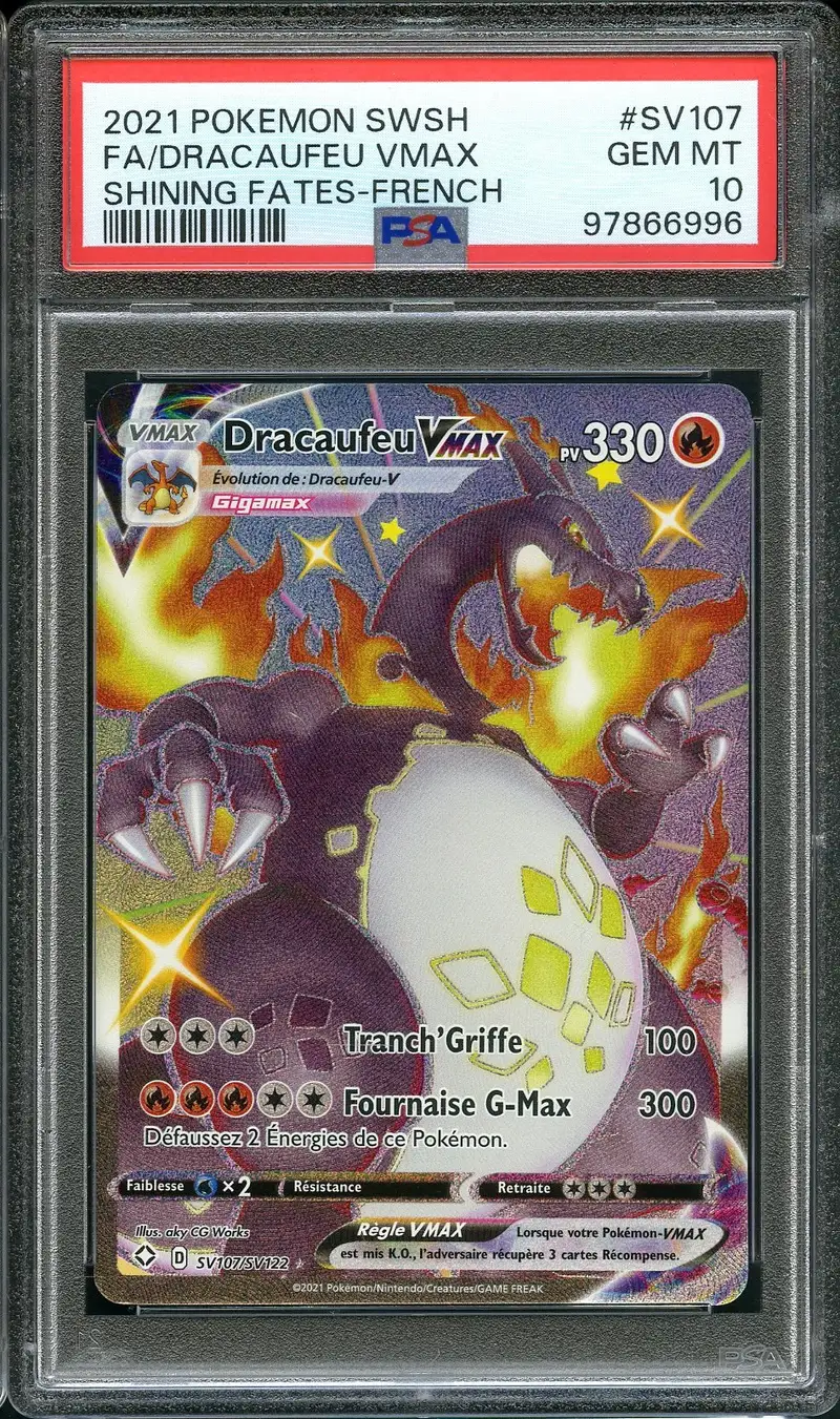 PSA 10 Dracaufeu VMax Shiny