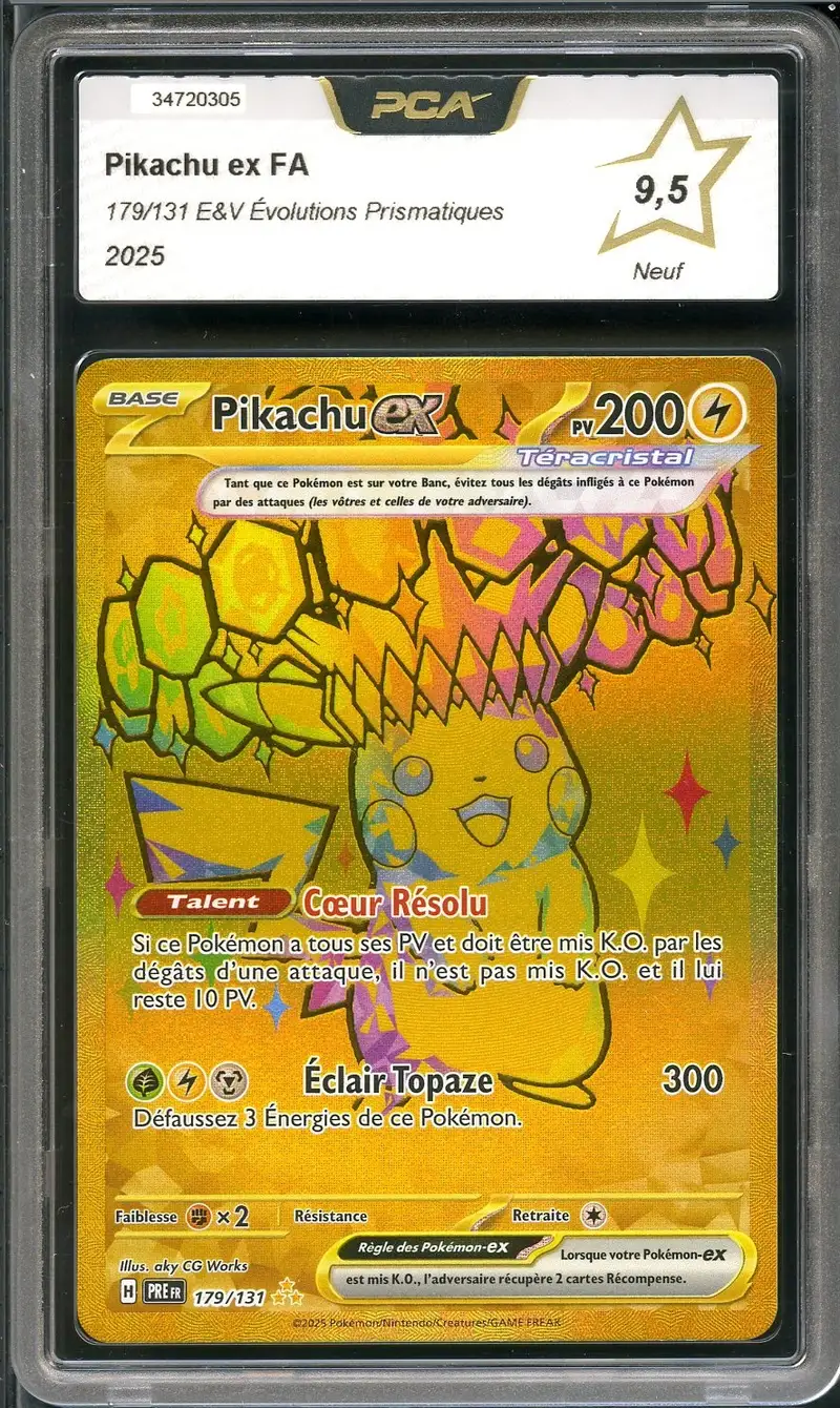 PCA 9.5 Pikachu Ex Gold