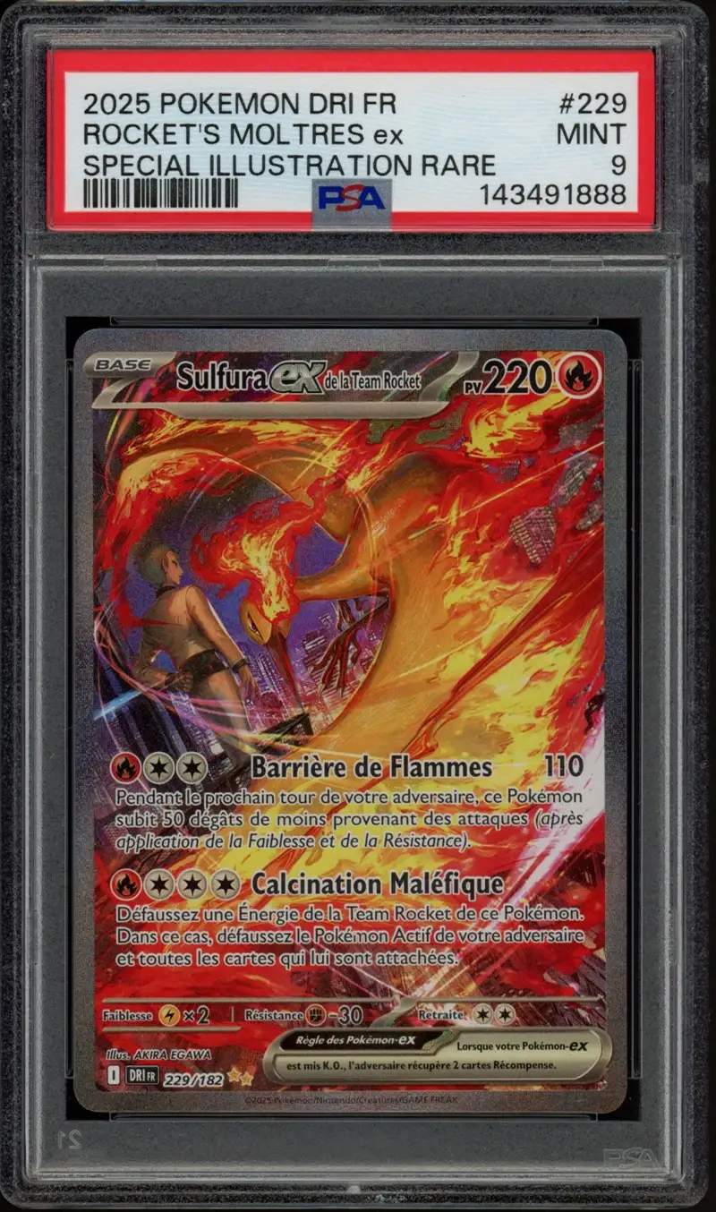 PSA 9 Sulfura Ex de la Team Rocket