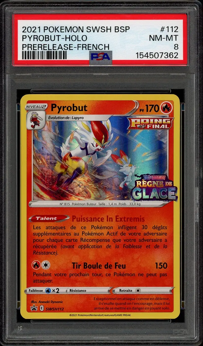 PSA 8 Pyrobut Holo Stamp