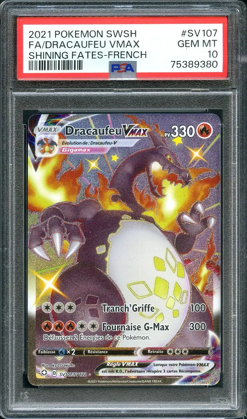 PSA 10 Dracaufeu VMax Shiny