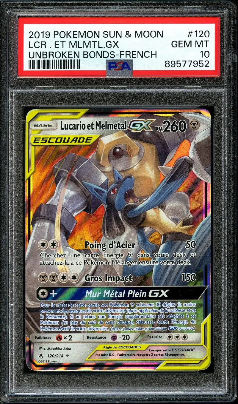 PSA 10 Lucario et Melmetal Gx