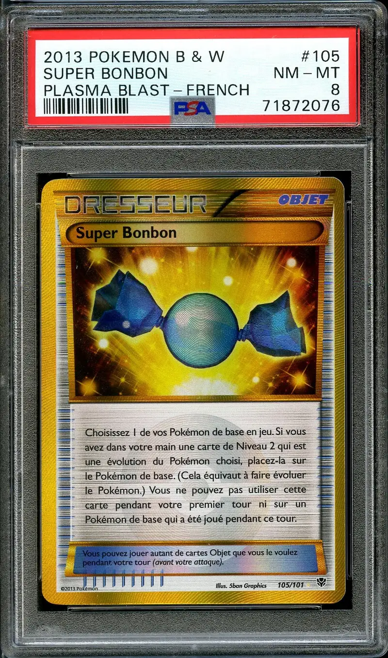 PSA 8 Super bonbon Holo