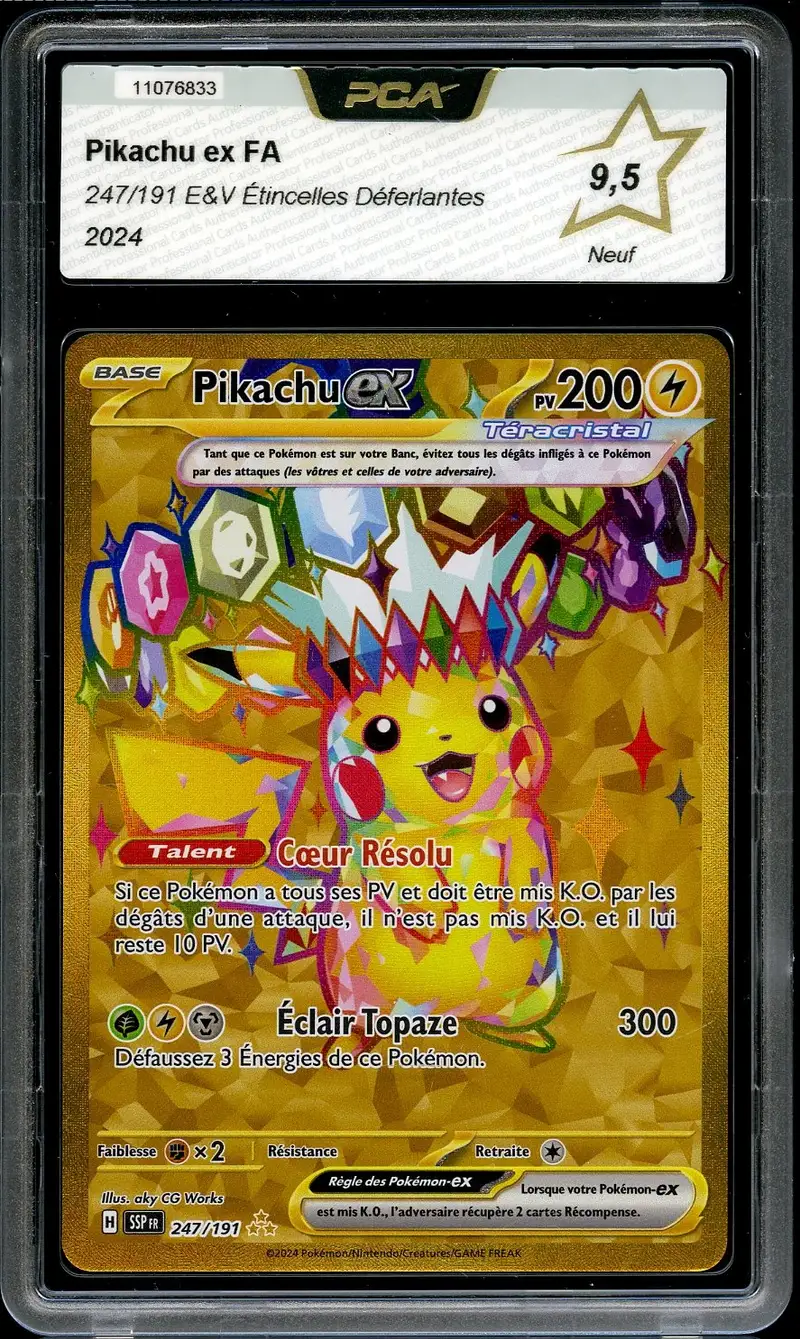PCA 9.5 Pikachu Ex Gold