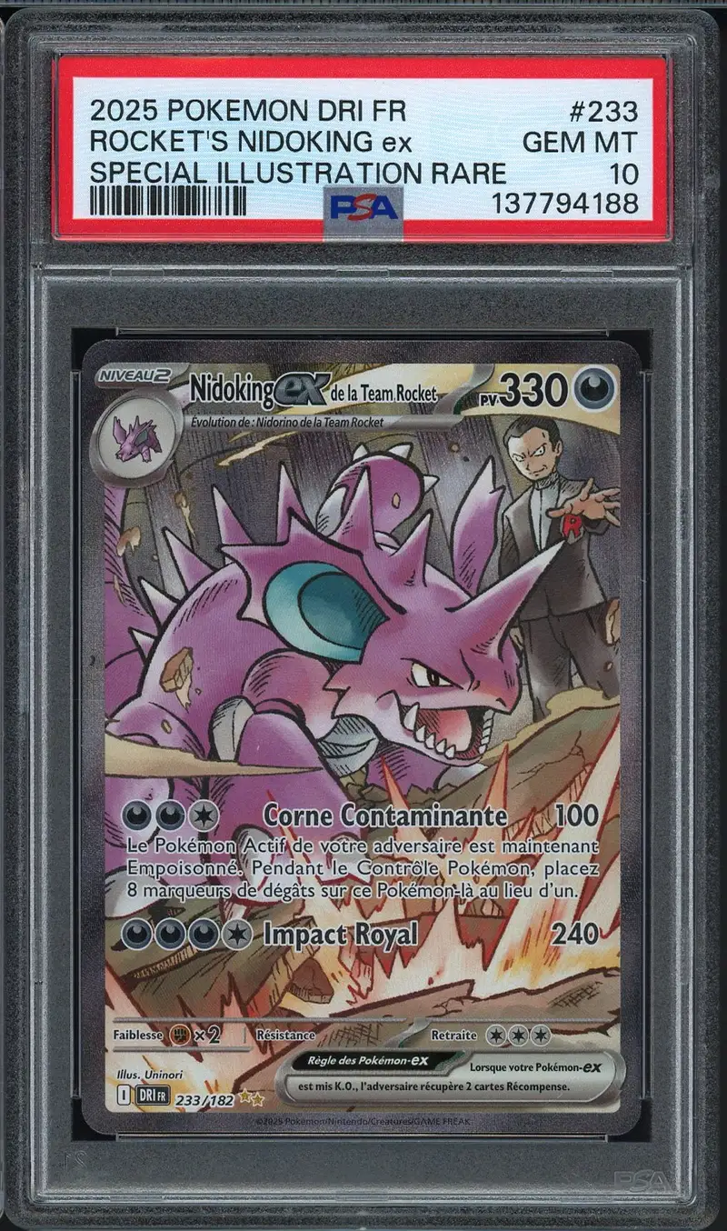 PSA 10 Nidoking Ex de la Team Rocket