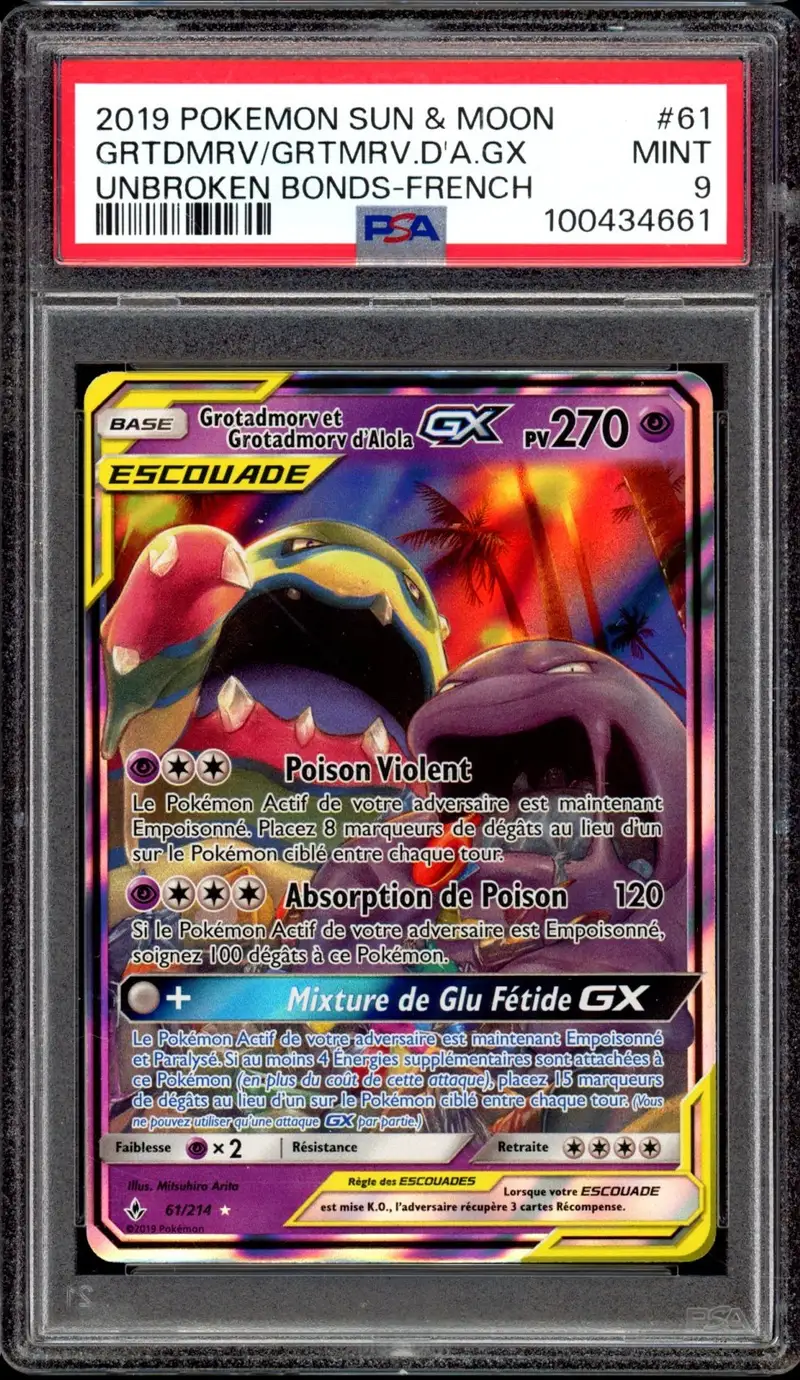 PSA 9 Grotadmorv & Grotadmorv D'Alola Gx