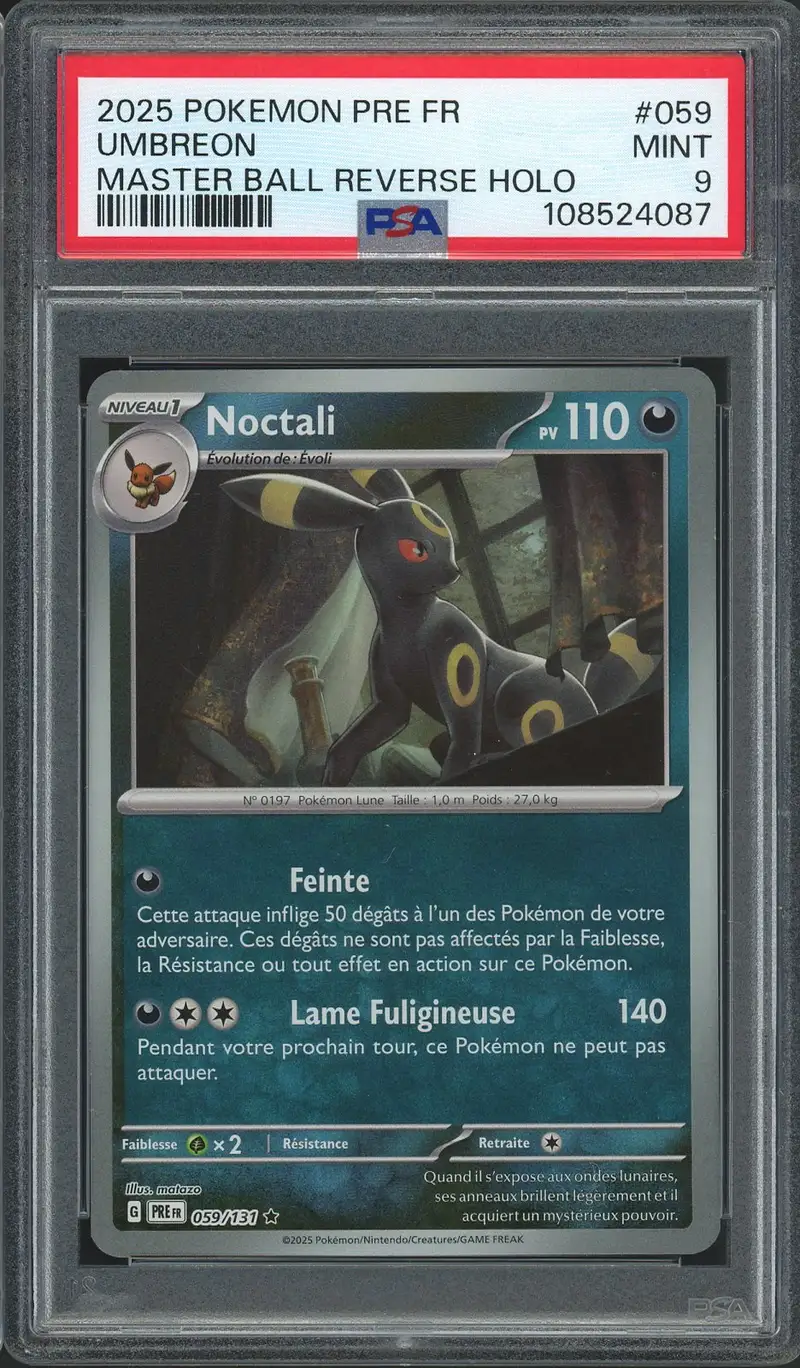 PSA 9 Noctali Reverse Masterball
