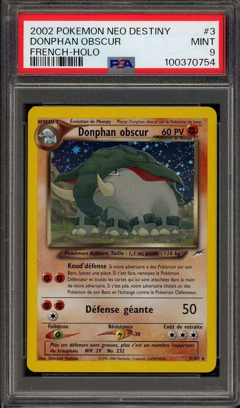 PSA 9 Donphan Obscur Holo
