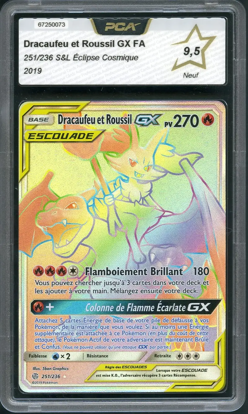 PCA 9.5 Dracaufeu et Roussil Gx Rainbow