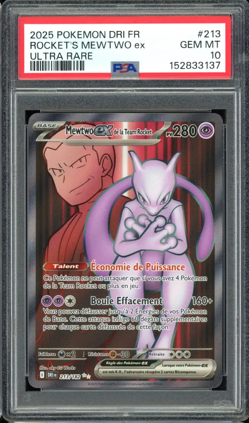 PSA 10 Mewtwo Ex de la Team Rocket