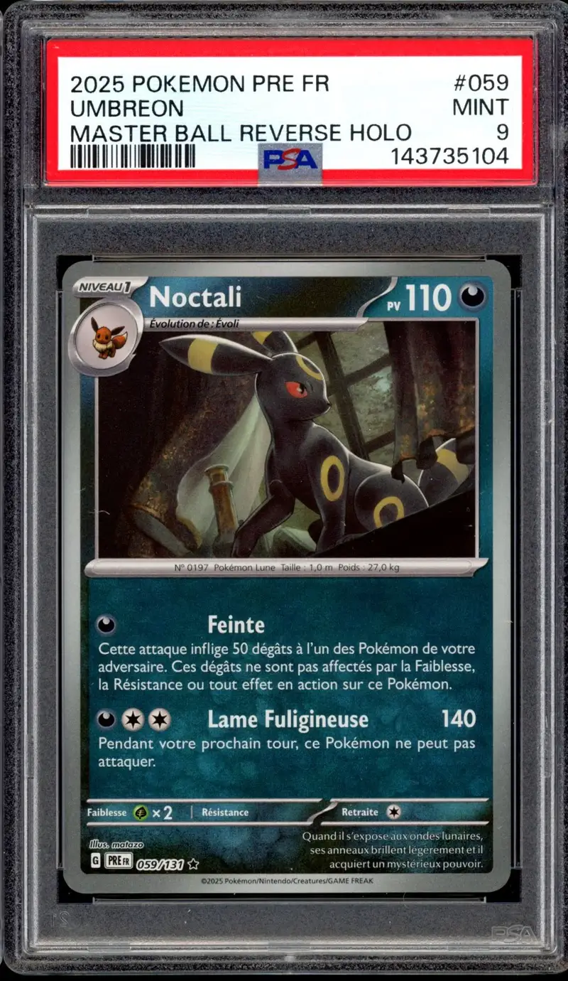 PSA 9 Noctali Reverse Masterball