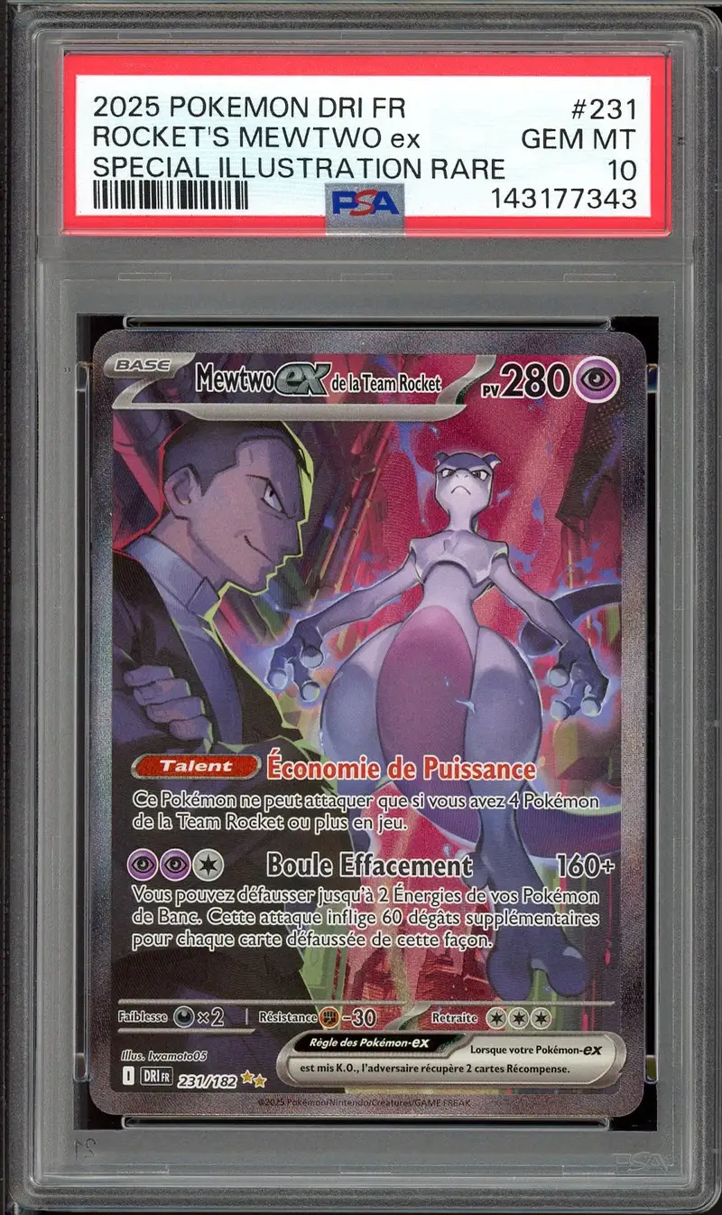PSA 10 Mewtwo Ex de la Team Rocket