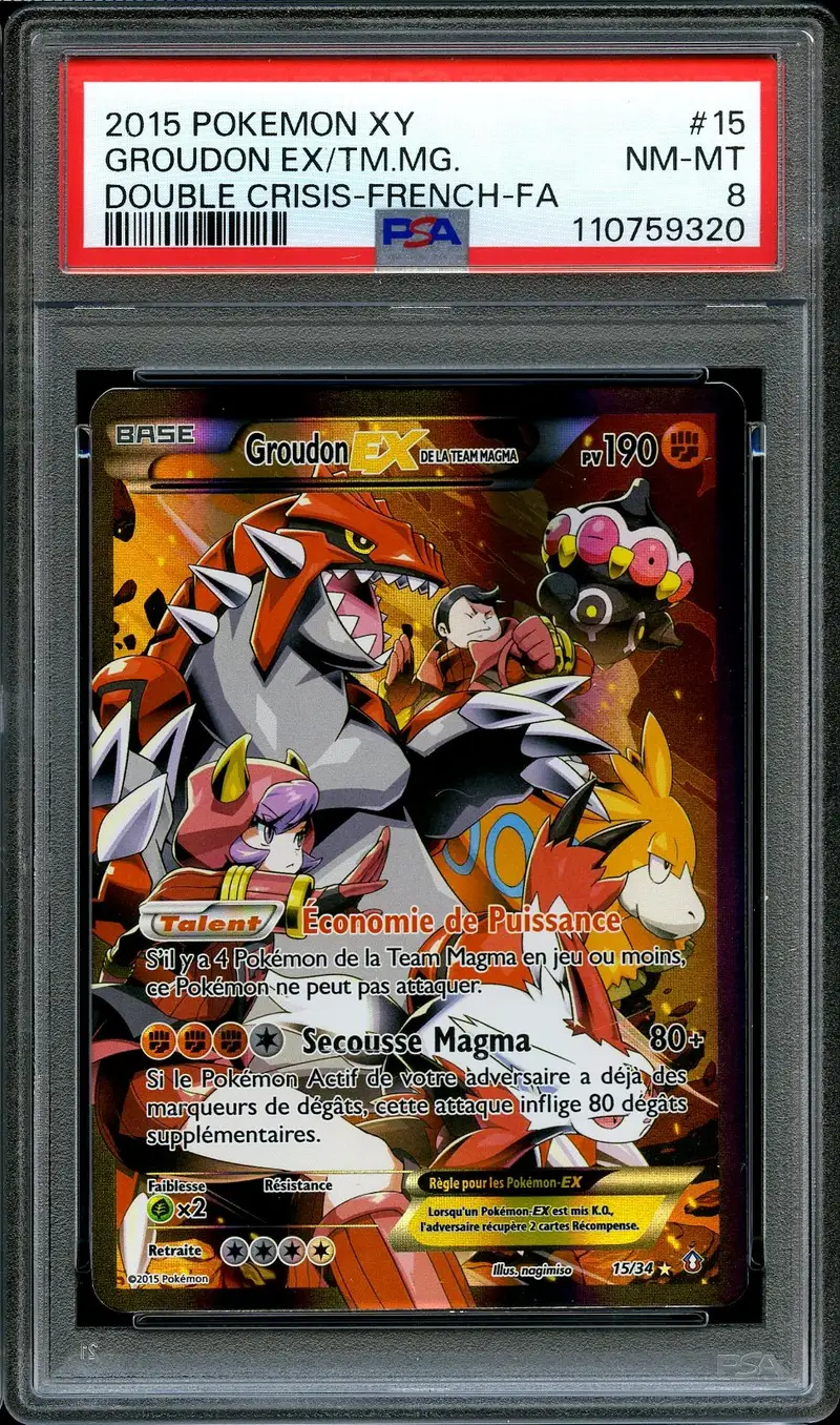 PSA 8 Groudon Ex de la Team Magma
