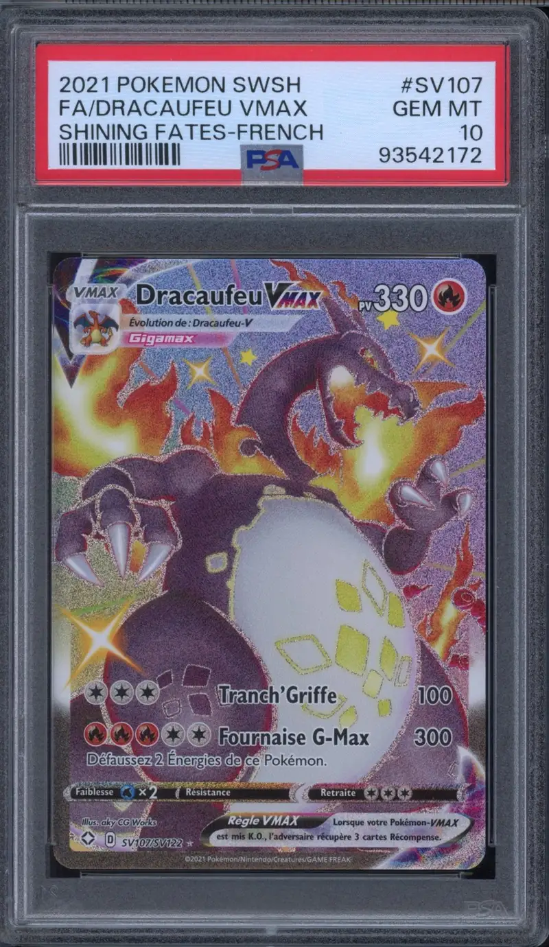 PSA 10 Dracaufeu VMax Shiny