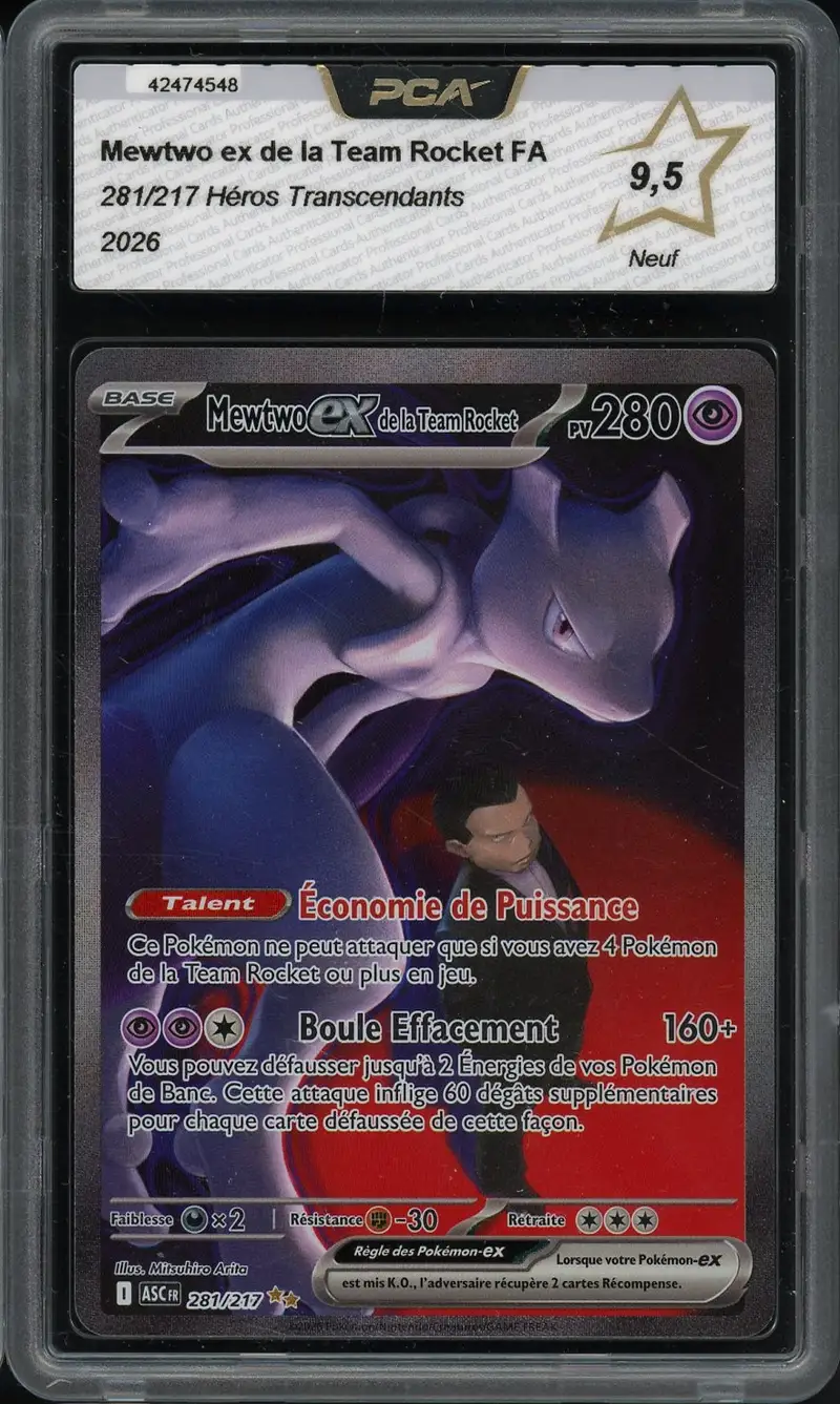 PCA 9.5 Mewtwo Ex de la Team Rocket