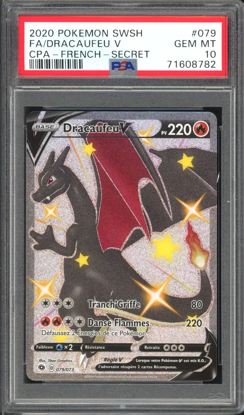 PSA 10 Dracaufeu V Shiny