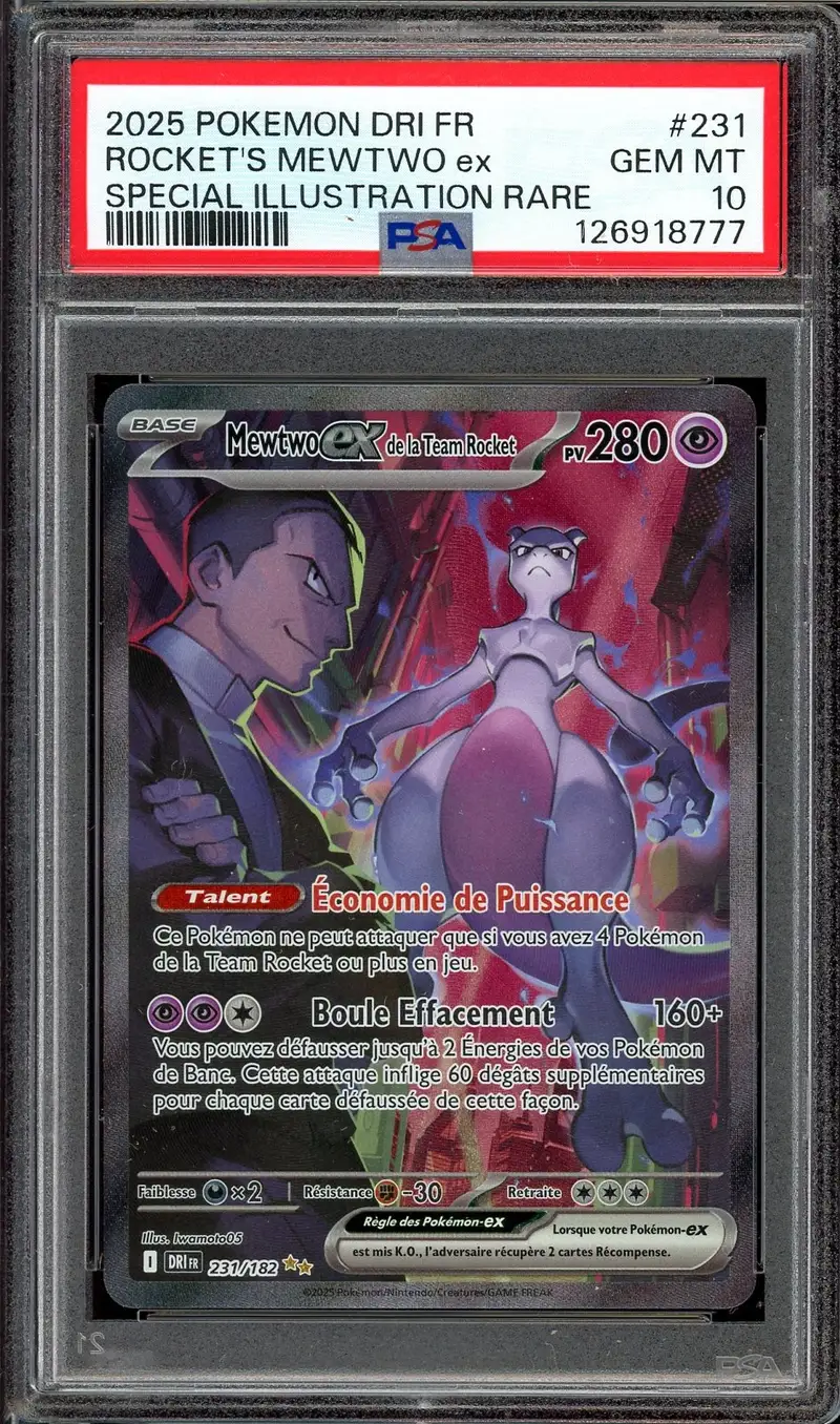 PSA 10 Mewtwo Ex de la Team Rocket