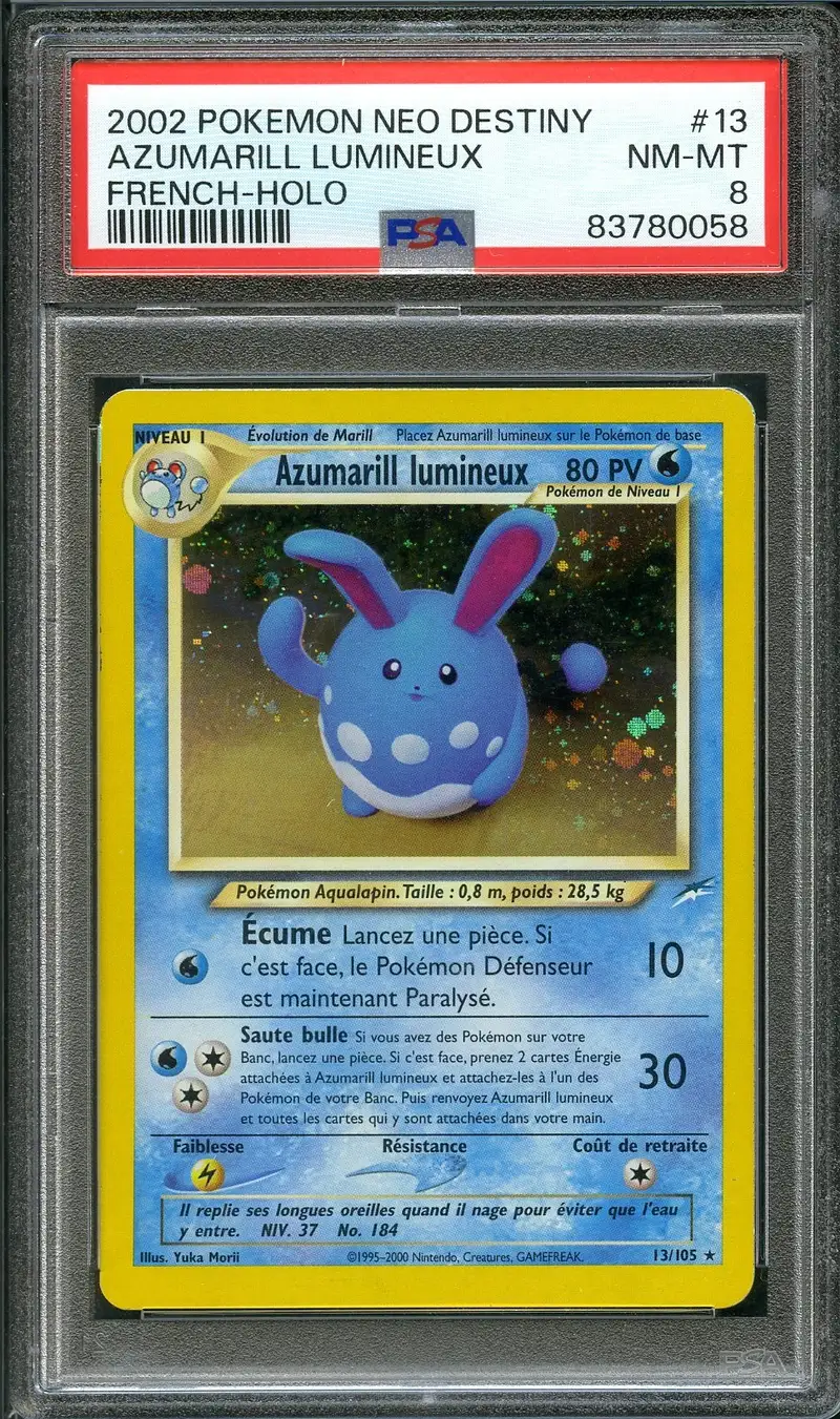 PSA 8 Azumarill Lumineux Holo