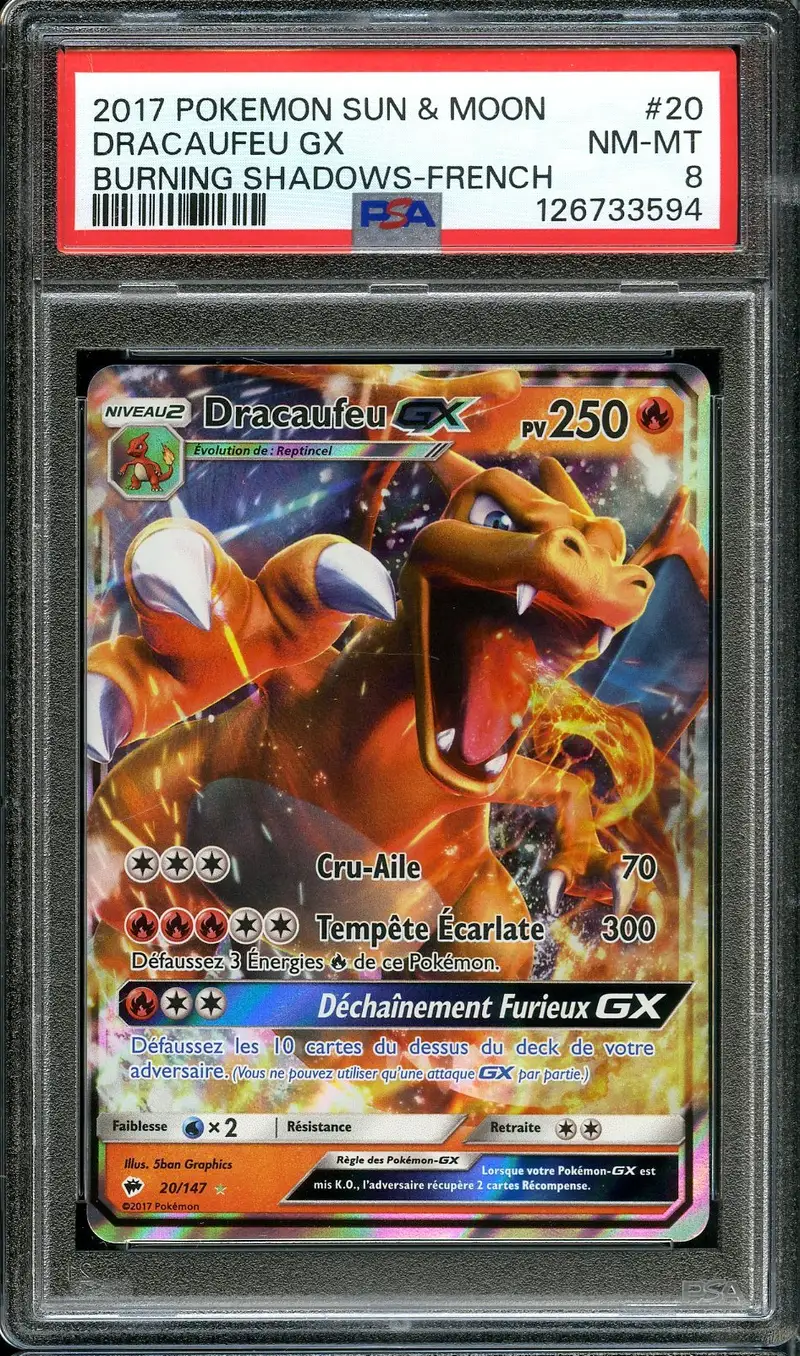PSA 8 Dracaufeu Gx