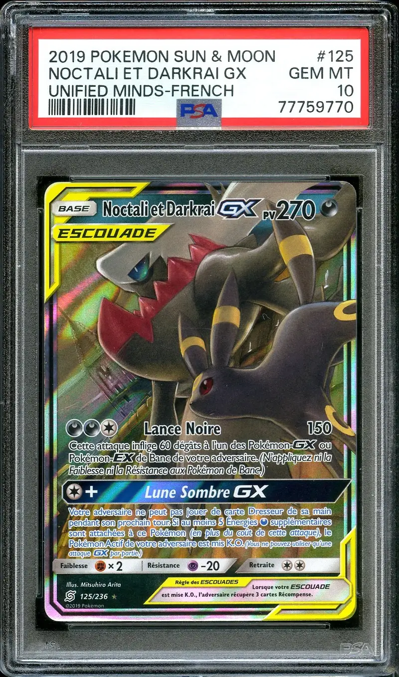 PSA 10 Noctali et Darkrai Gx