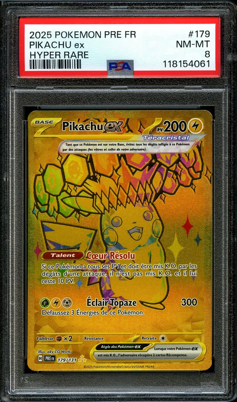 PSA 8 Pikachu Ex Gold