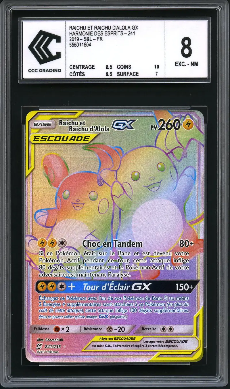 CCC 8 Raichu & Raichu d'Alola Gx Rainbow