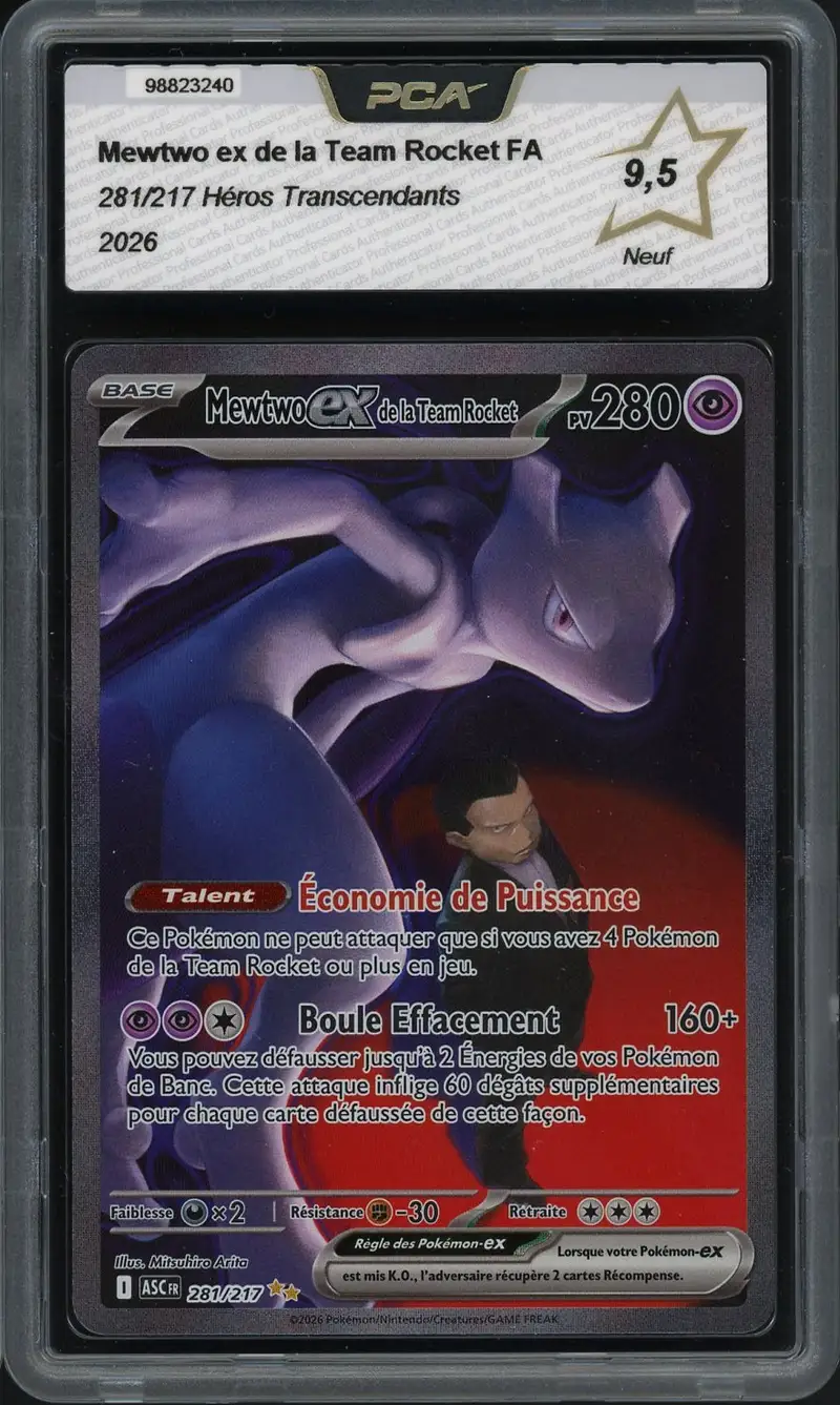 PCA 9.5 Mewtwo Ex de la Team Rocket