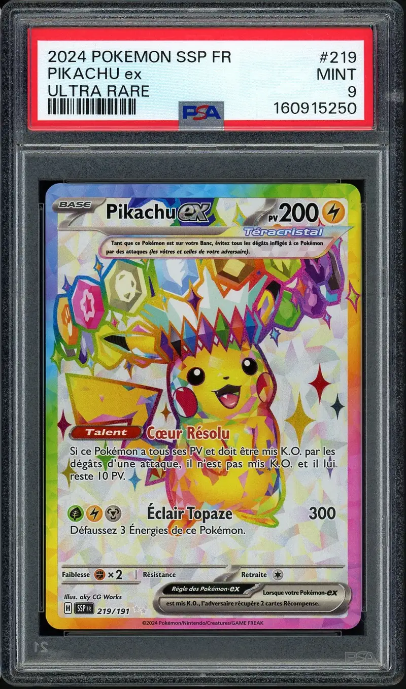 PSA 9 Pikachu Ex
