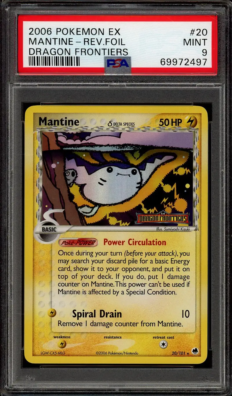 PSA 9 Mantine Holo Reverse