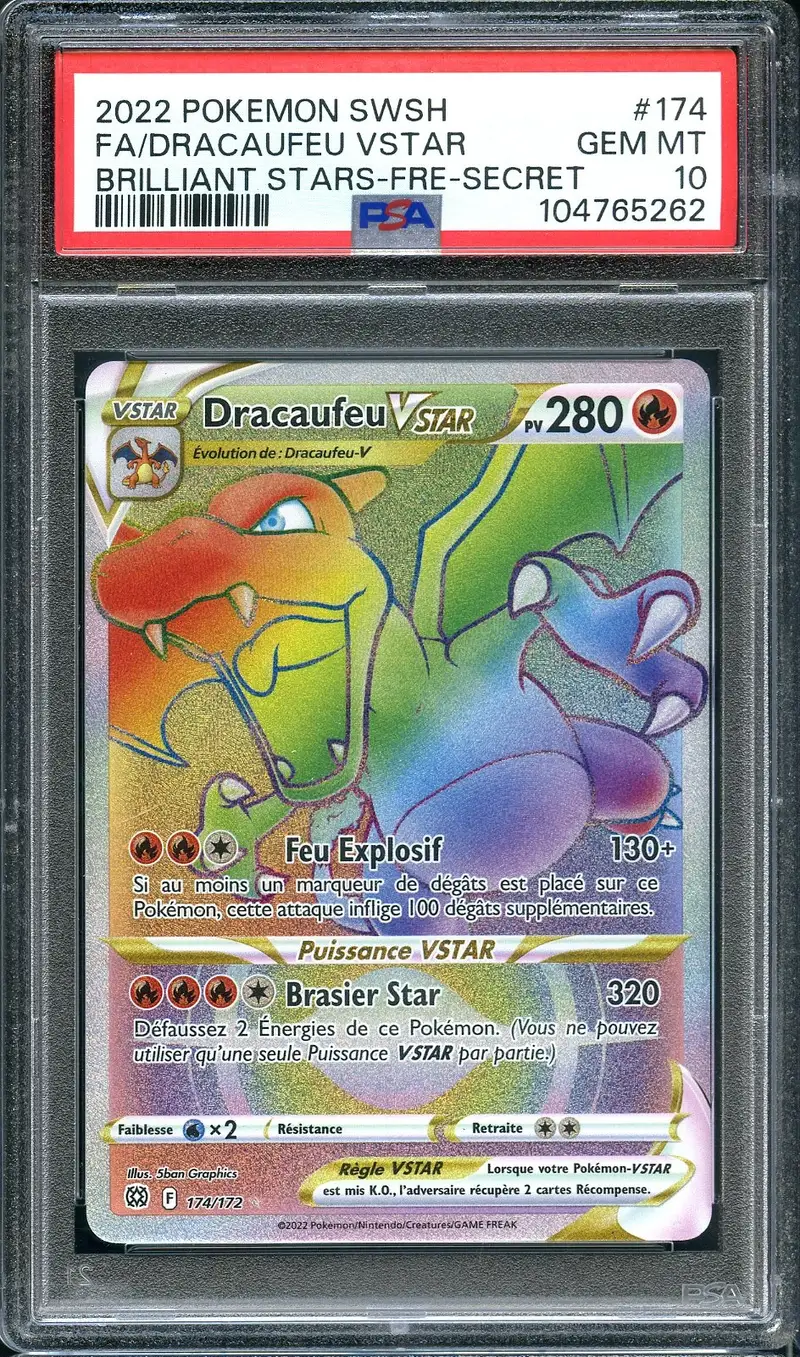 PSA 10 Dracaufeu VStar Rainbow