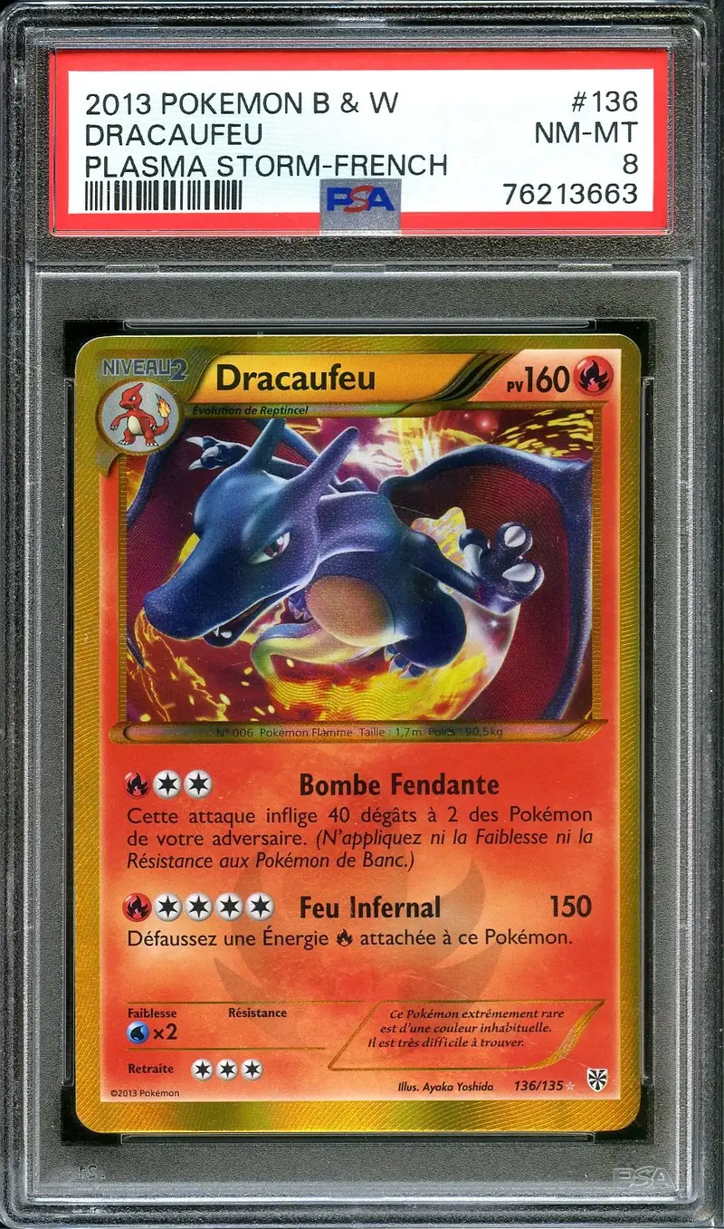 PSA 8 Dracaufeu Gold