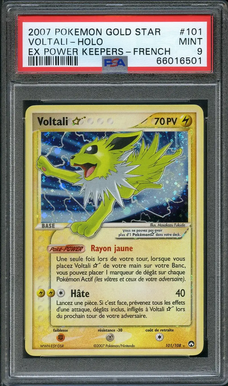 PSA 9 Voltali Gold Star